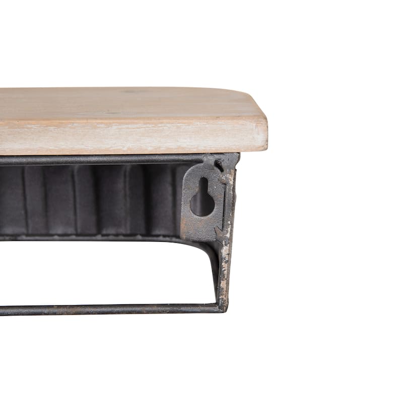 Metal and Wood Wall Shelves