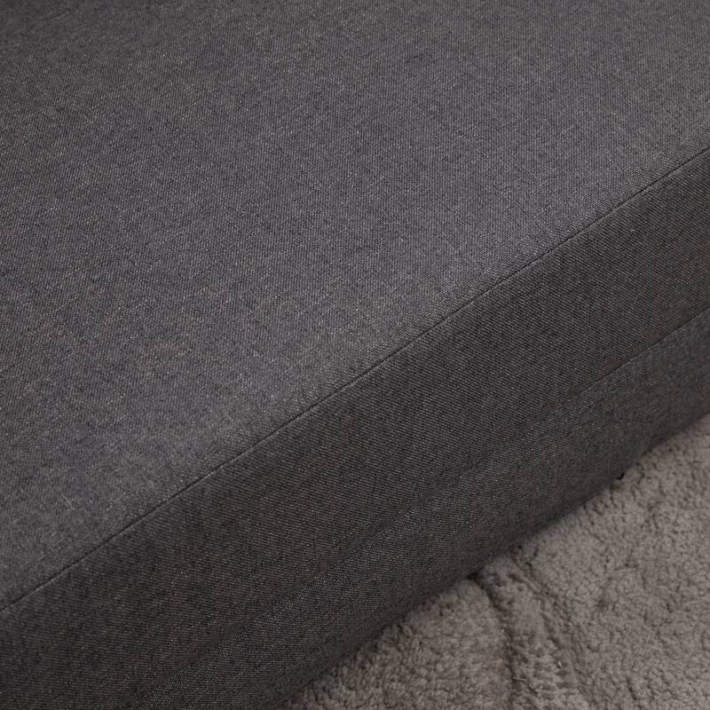 Dark Grey Modern 23.5" 2-in-1 Folding Upholstered Chaise Lounges Chair with 5 Position Adjustable Backrest