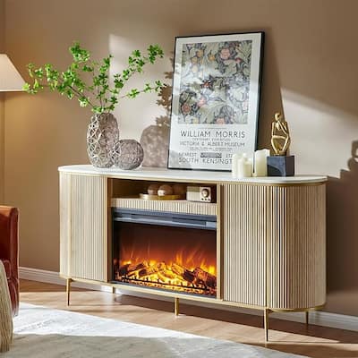70" Modern Luxury Fireplace TV Stand, Entertainment Center, TV Console