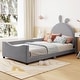 preview thumbnail 2 of 55, Casual Upholstered Daybed with Guardrail, Classic Headboard Footboard, Wood Slat Support Bed for Children Kids Platform Bed