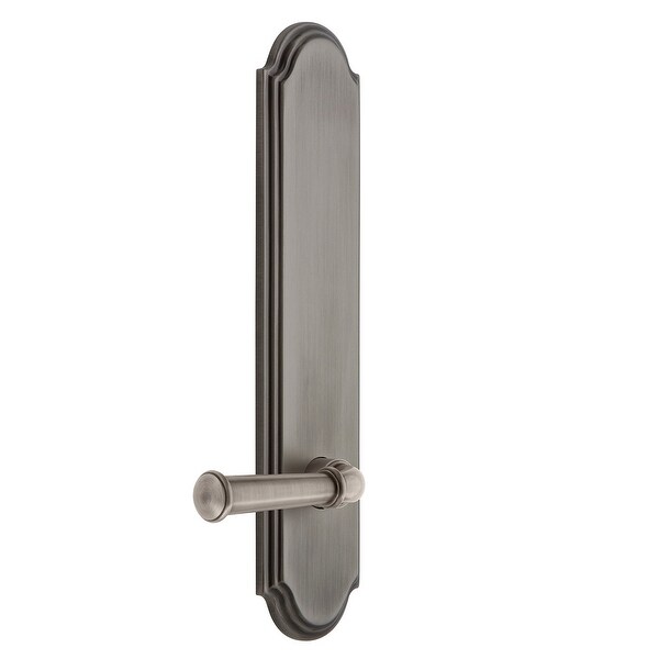Grandeur ARCGEO_TP_PRV_238_RH Arc Solid Brass Tall Plate Rose Right Handed Privacy Door Lever Set with Georgetown Lever and