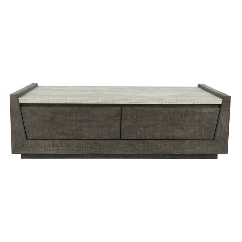 Classic Home Tori 58" Reclaimed Wood Coffee Table in Dark Brown