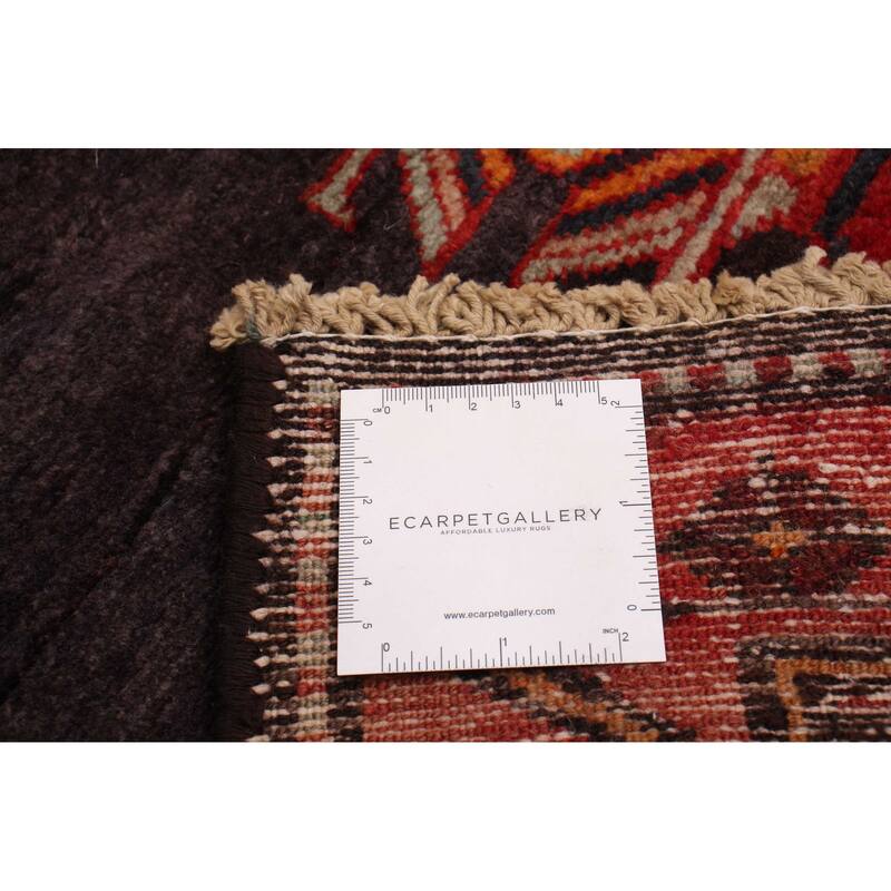ECARPETGALLERY Hand-knotted Andelz Black, Red Wool Rug - 3'9 x 9'5