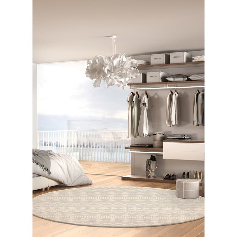 ECARPETGALLERY Braid weave Sienna Grey, Grey Wool Rug - 5'9 x 5'9