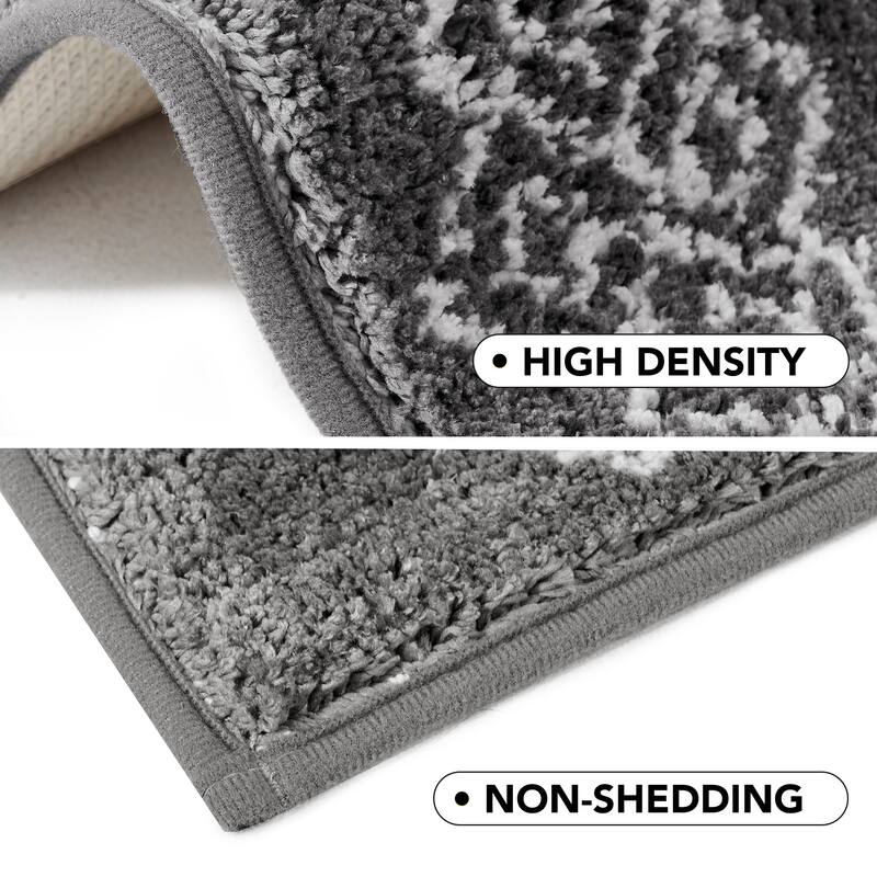 Deconovo Geometric Pattern Soft Bathroom Mat Rug (1 PC)