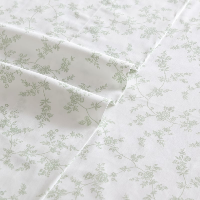 Laura Ashley Soft & Silky Sateen Printed Cotton Sheet Set