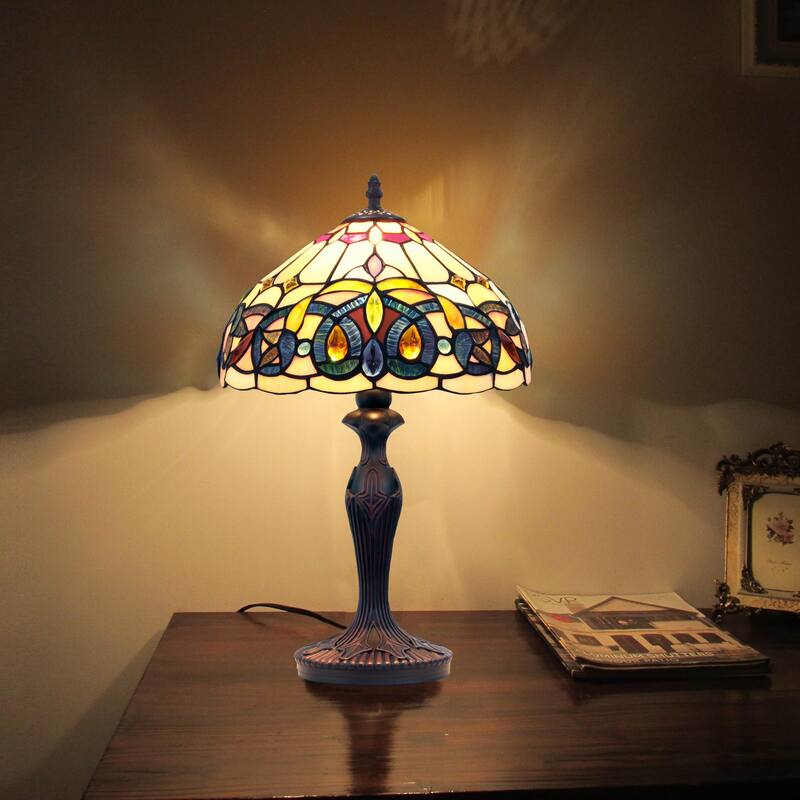 Tiffany-Style Victorian Design 1-light Dark Bronze Table Lamp