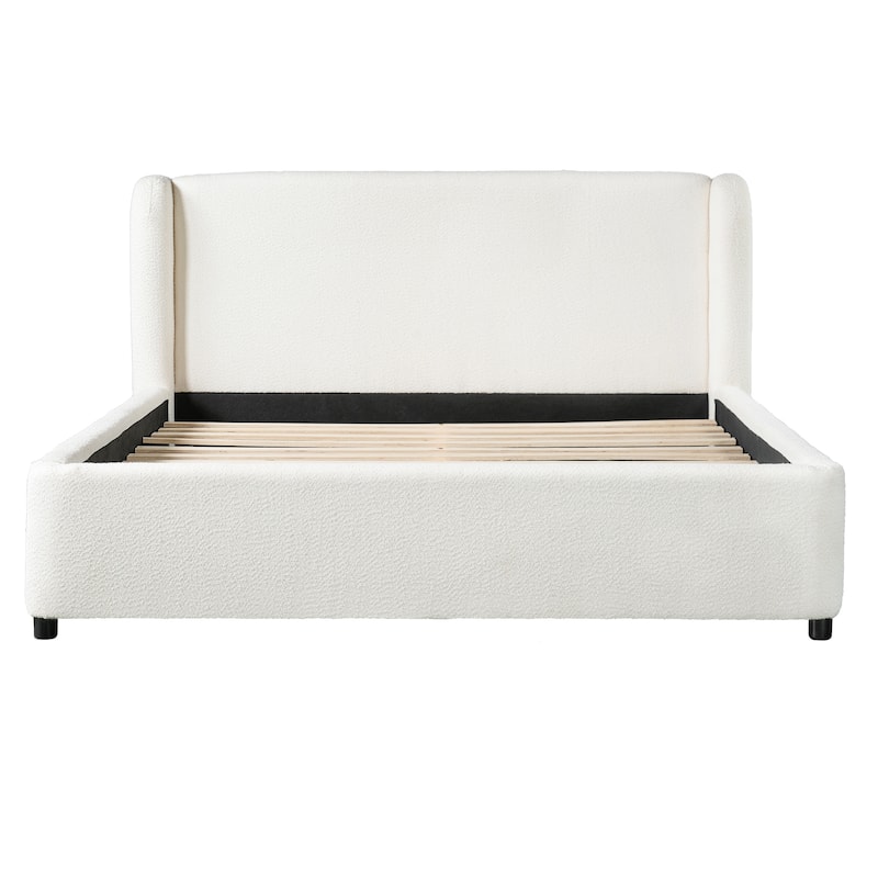 Christopher Knight Home - Modern Upholstered Boucle Frame with Wingback Headboard