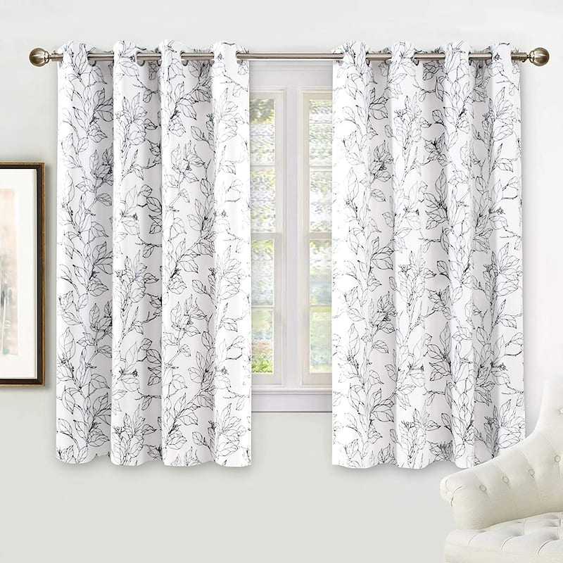 Carson Carrington Tanum Blackout Lined Window Curtain Panel Pair - 52" Width X 54 " Length - Black Line