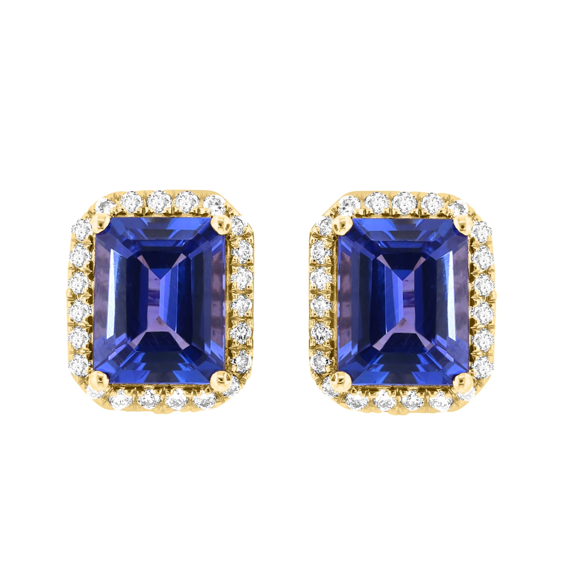 EFFY 14K Gold Diamond Tanzanite Stud Earrings