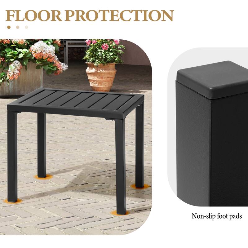 Outdoor Patio Adjustable Chaise Lounge Chairs with Side Table Set