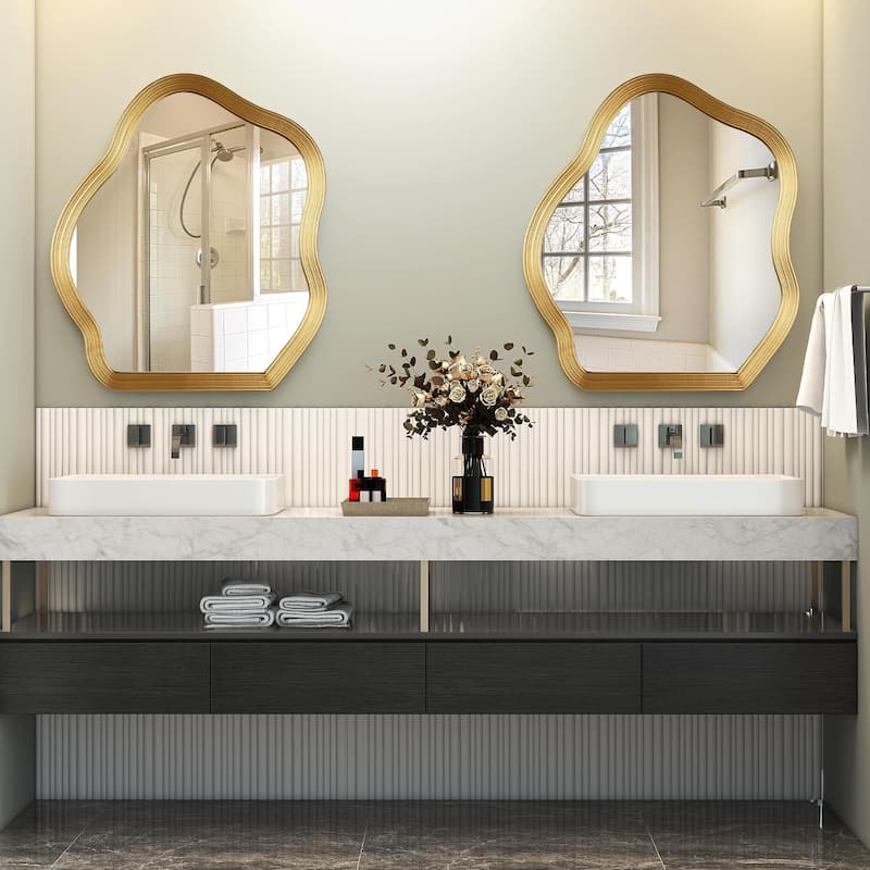 Asymmetrical Cloud Shaped Accent Wall Mirror - 31.5"×27.5"