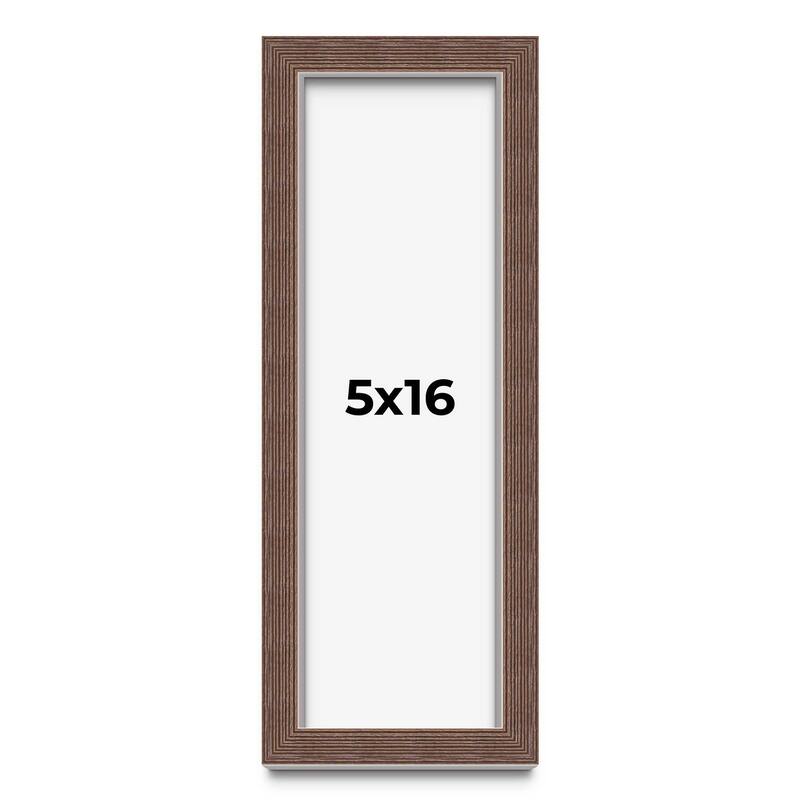 5x16 In Shadow Box Frame Brown | 1.125 inches Deep Real Wood Rustic