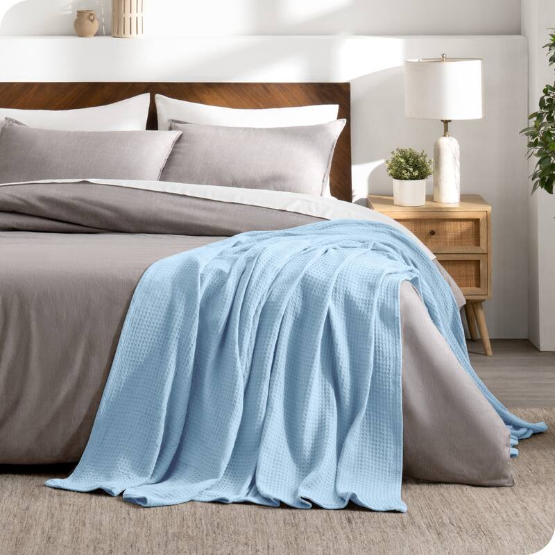 Bare Home Cotton Waffle Bed Blanket