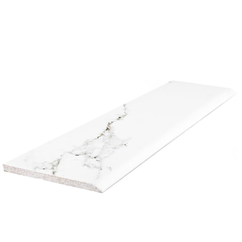Merola Tile Timeless Calacatta Battiscopa 3-1/8" x 12-3/4" Ceramic Wall Trim - (1 Tile)