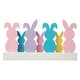 preview thumbnail 15 of 16, Glitzhome Easter Wooden/Metal Tulips/Bunny Family Spring Theme Table Decor