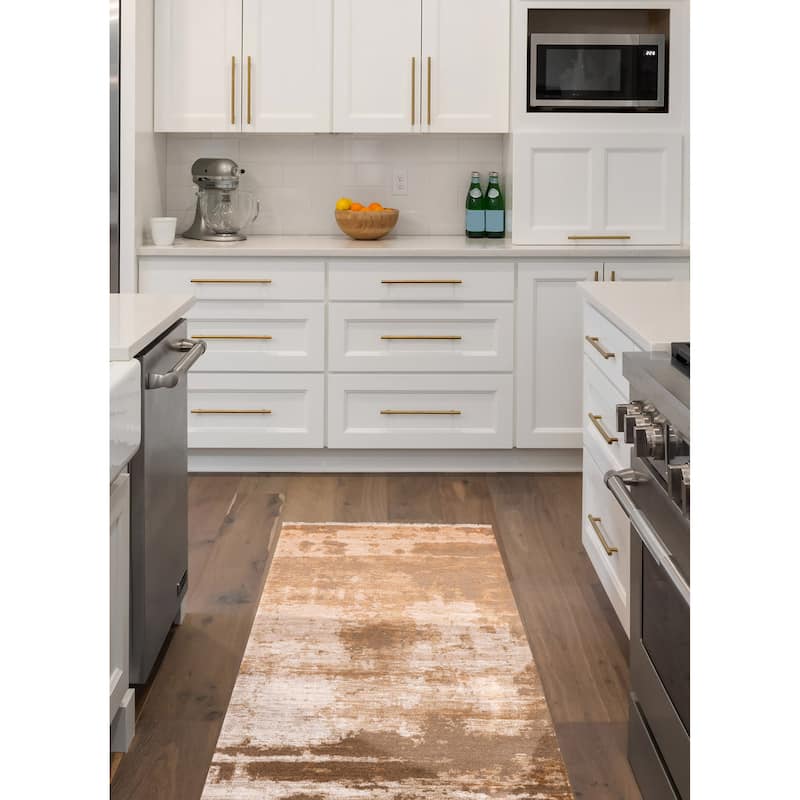 ECARPETGALLERY Hand-knotted Legacy Brown Silk, Wool Rug - 2'7 x 12'0