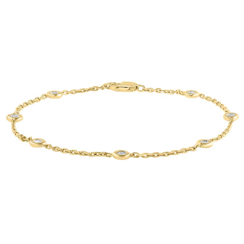 EFFY Gold over Silver Diamond Station Bracelet