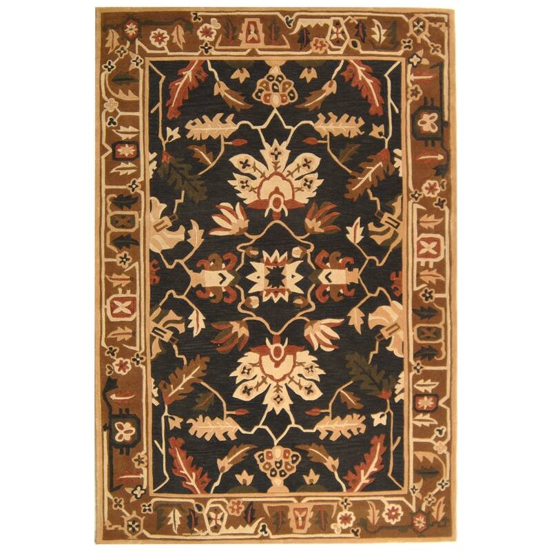 SAFAVIEH Handmade Rodeo Drive Abigale Mid-Century Modern Abstract Wool - 5' x 8' - Graphite/Camel - Rectangle