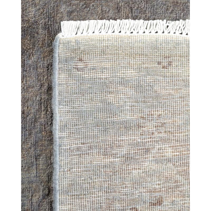 Overton Hand Knotted Wool Vintage Inspired Modern Contemporary Overdyed Gray Runner Rug - 2' 8" x 8' 0"
