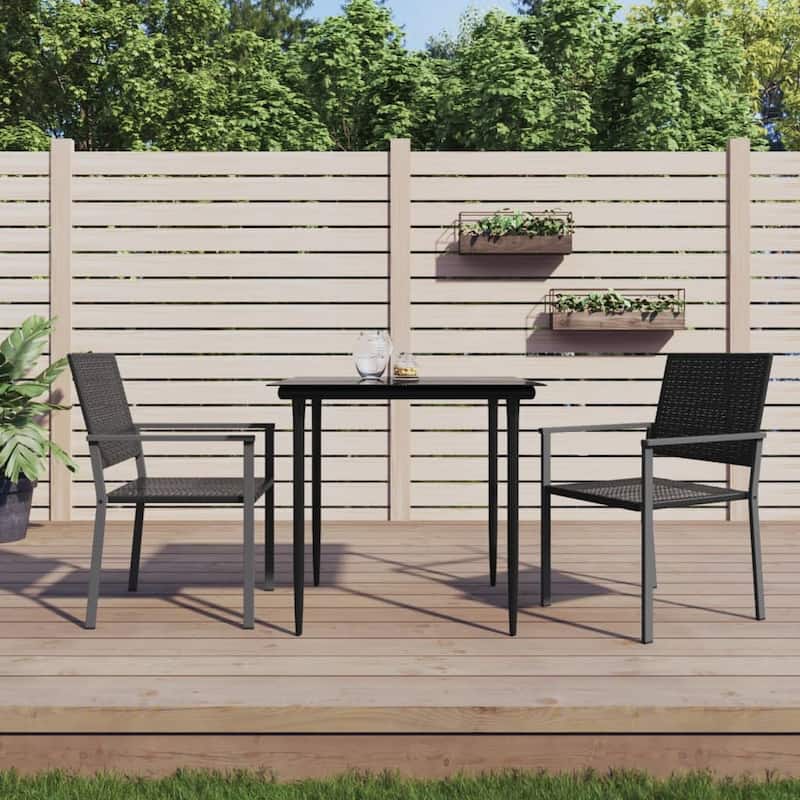 vidaXL 3/5/7/9 Piece Patio Dining Set with Cushions Poly Rattan and Steel