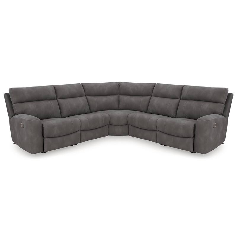 Signature Design by Ashley Next-Gen DuraPella Dark Gray 5-Piece Power Reclining Sectional - 118" W x 118" D x 41" H