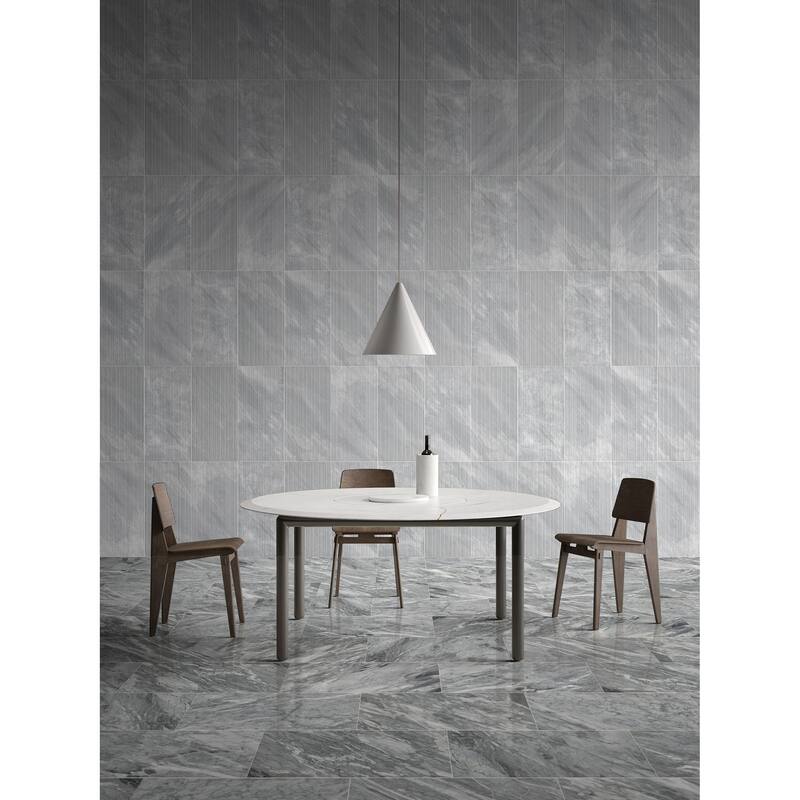12"×24" Natural 3D Fluted Marble Tile with OL Textured Finished for Wall, 1 Box 4 PCS