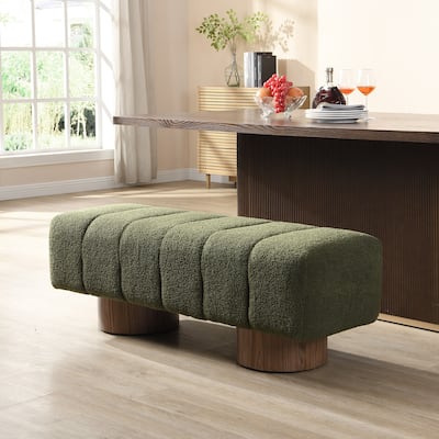 Upholstered Dining Bench for Dining Room, No-Assembly End of Bed Entryway Bench Ottoman for Bedroom Living Room