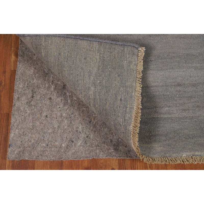 Modern Gray Gabbeh Oriental Rug Hand-Knotted Wool Carpet - 3'4" x 4'9"