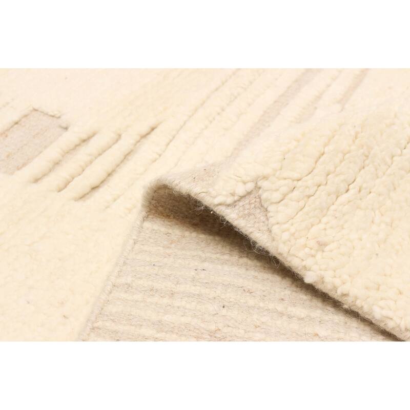 ECARPETGALLERY Hand-knotted Tangier Cream Wool Rug - 5'2 x 7'9