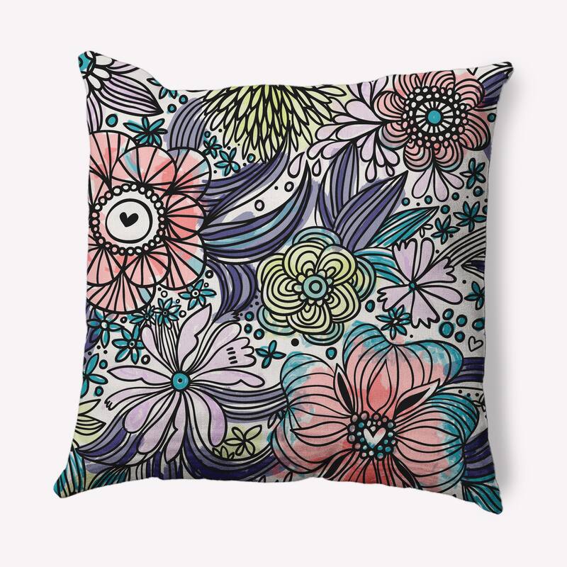 Flower Melange Decorative Throw Pillow - Explorer Blue - 26" x 26"