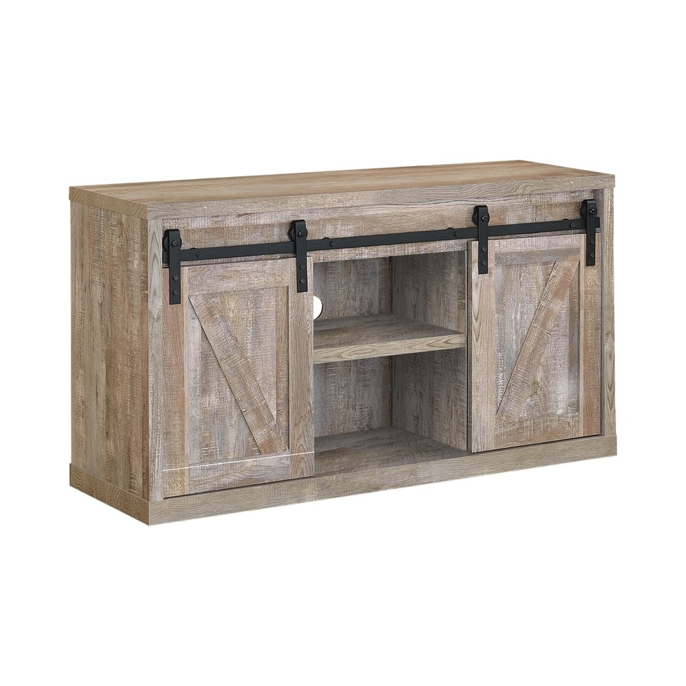 Brockton 48-inch 3-shelf Sliding Doors TV Console