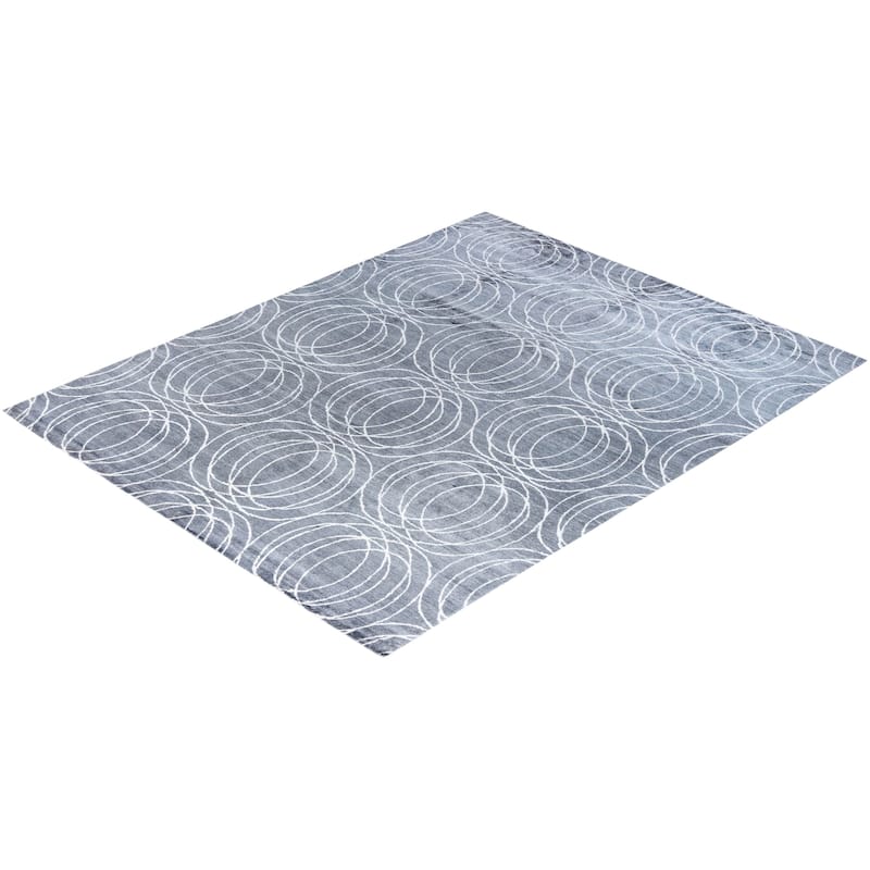 Modern One-of-a-Kind Hand-Knotted Area Rug - Gray, 8' 0" x 10' 0" - 8' 0" x 10' 0"