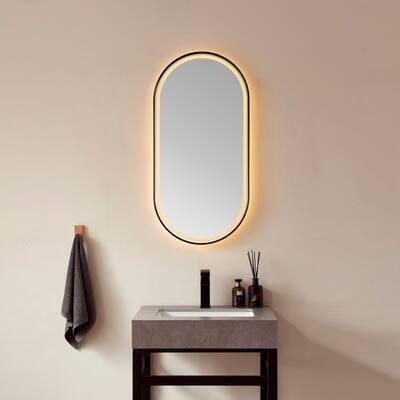 18'' Oval LED Lighted Accent Bathroom/Vanity Wall Mirror - 18