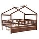 preview thumbnail 50 of 50, Full Size Wooden House Bed With Twin Size Trundle