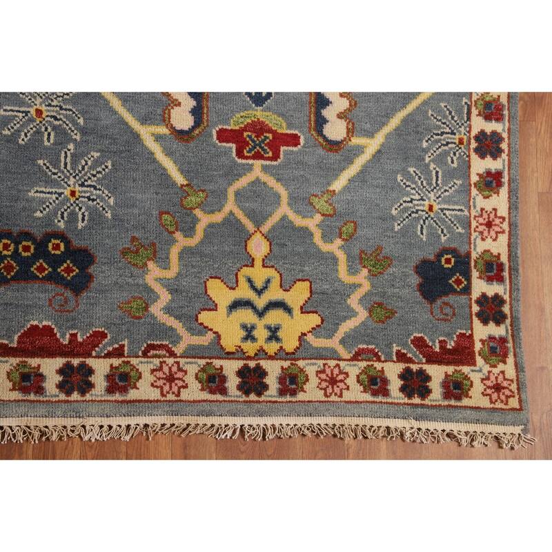 All-Over Oushak Indian Area Rug Handmade Wool Carpet - 8'11"x 11'8"