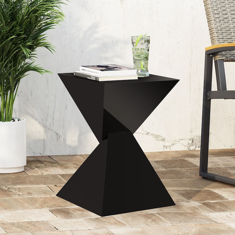 Modern Acrylic Accent End Table, Outdoor Side Tables - 18.11"H x 12.6"W x 12.6"L