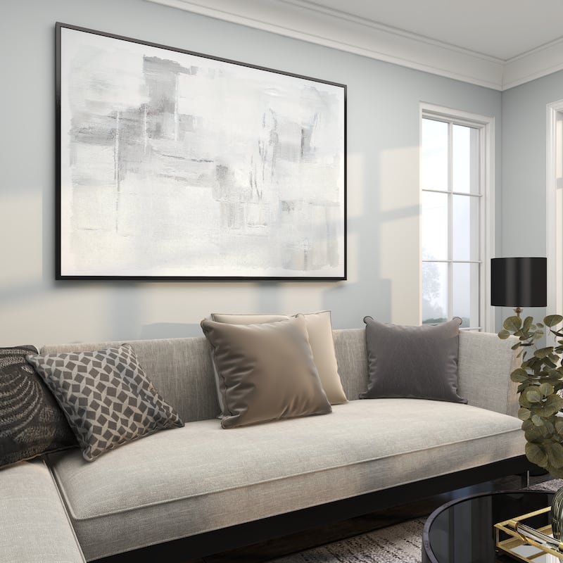 Canvas Abstract Living Room Framed Wall Art with Black Frame