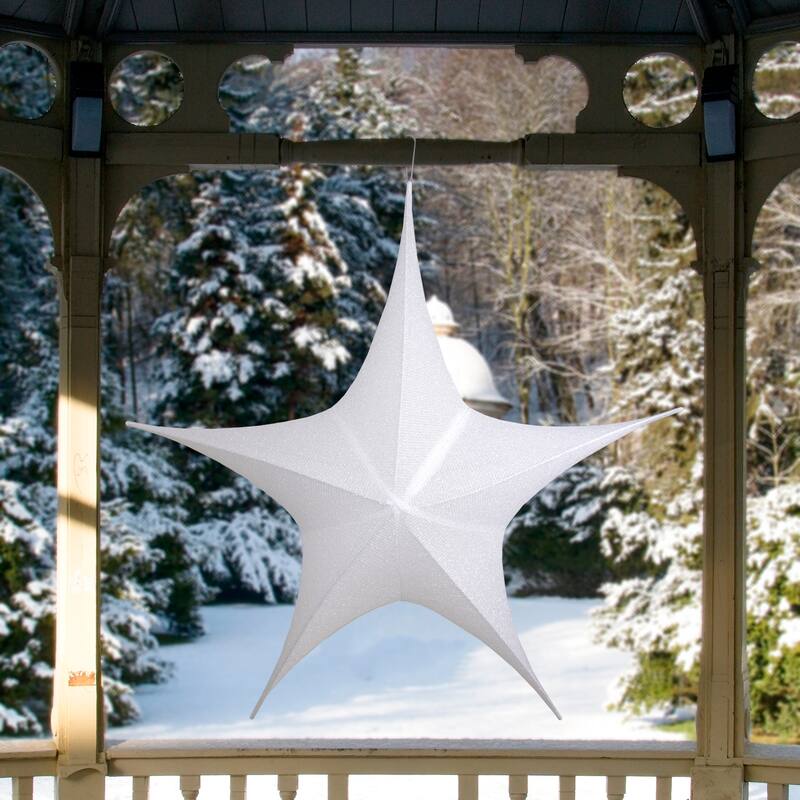 51" Tinsel Foldable Christmas Star Outdoor Decoration