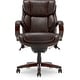 preview thumbnail 26 of 29, La-Z-Boy Bellamy Executive Leather Office Chair with Memory Foam Cushions, Solid Wood Arms and Base, Waterfall Seat Edge