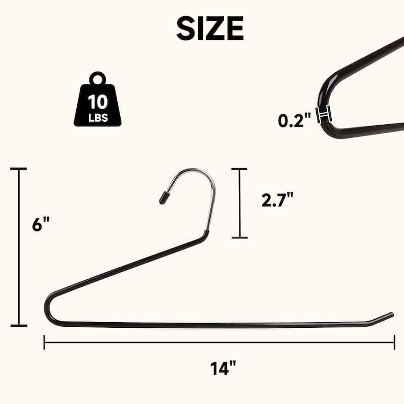 BP4U Open-Ended Metal Pants Hangers, Steel Towel & Scarf Hangers for Jeans, Trousers, Dresses & Bath Towels