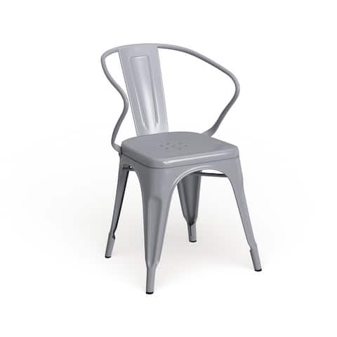 Metal Indoor-Outdoor Chair with Arms