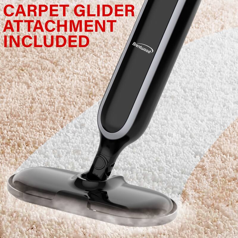 Brentwood 1100w Steamer Mop in Black - 8' x 11'