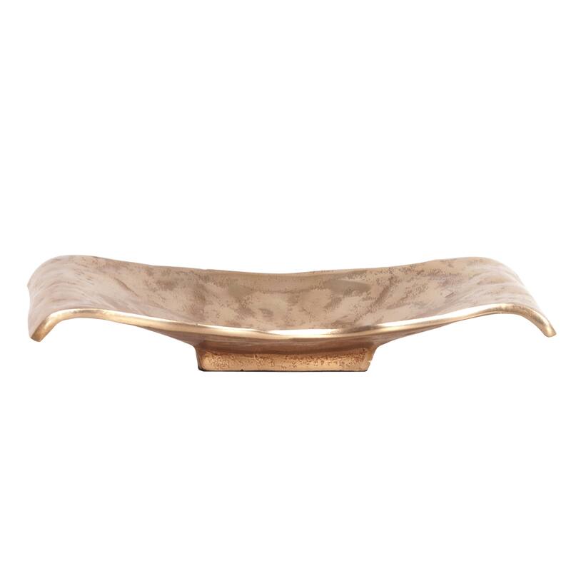 Silver Orchid Scrolled Small Metal Tray - N/A - Gold