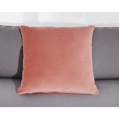 16" Pink Velvet Throw Pillow