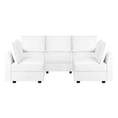 Modern 5-Seater DIY Convertible Modular Sectional Sofa Collection combo