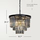 preview thumbnail 4 of 2, CraftHome Modern Tier Fringe Crystal Chandelier in Black
