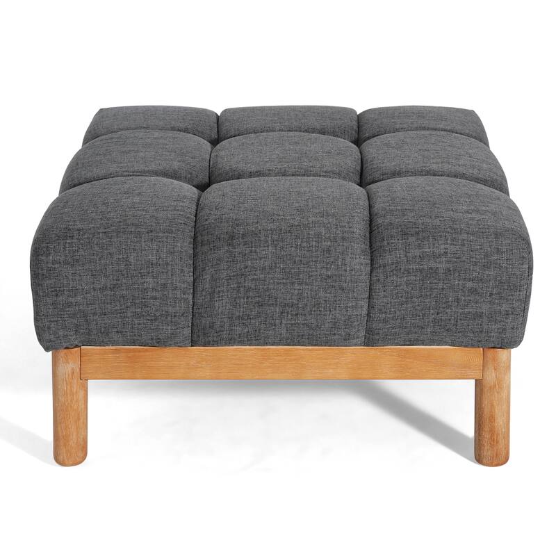 Christopher Knight Home - Biscuit Modern Upholstered Tufted Ottoman with Deep Cushion Design