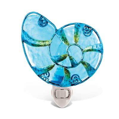 CoTa Global Shell Glass Art Night Light, Manual On And Off Switch - 4.25Lx2.25Wx5H inches