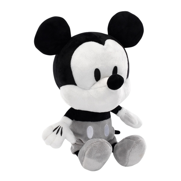black and white stuffed dog